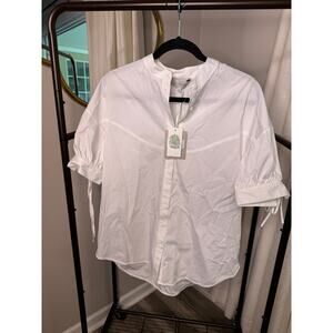Lee Mathews Posey Collarless Cotton Shirt size 4/6